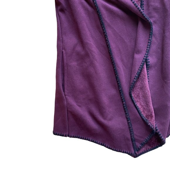 Soft Surroundings Jersey Knit Cardigan Jacket Fleece Lined Dark Fairy Grunge -S - Picture 8 of 14